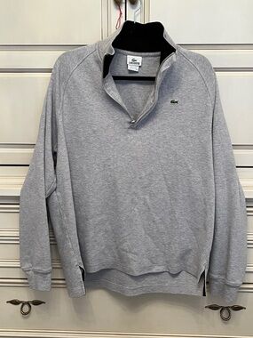 Lacoste Men’s Light Gray Quarter-Zip Pullover